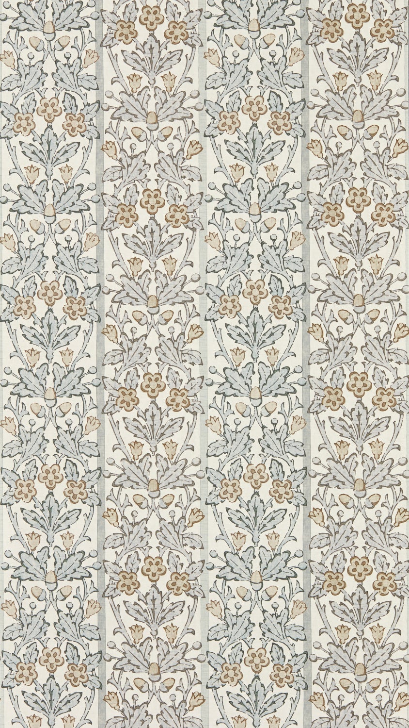 Morris & Co - Oak & Blossom Mineral Blue Linen