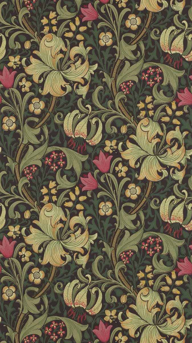 Morris & Co - Golden Lily Charcoal/Oliv Morris 160th Anniversary