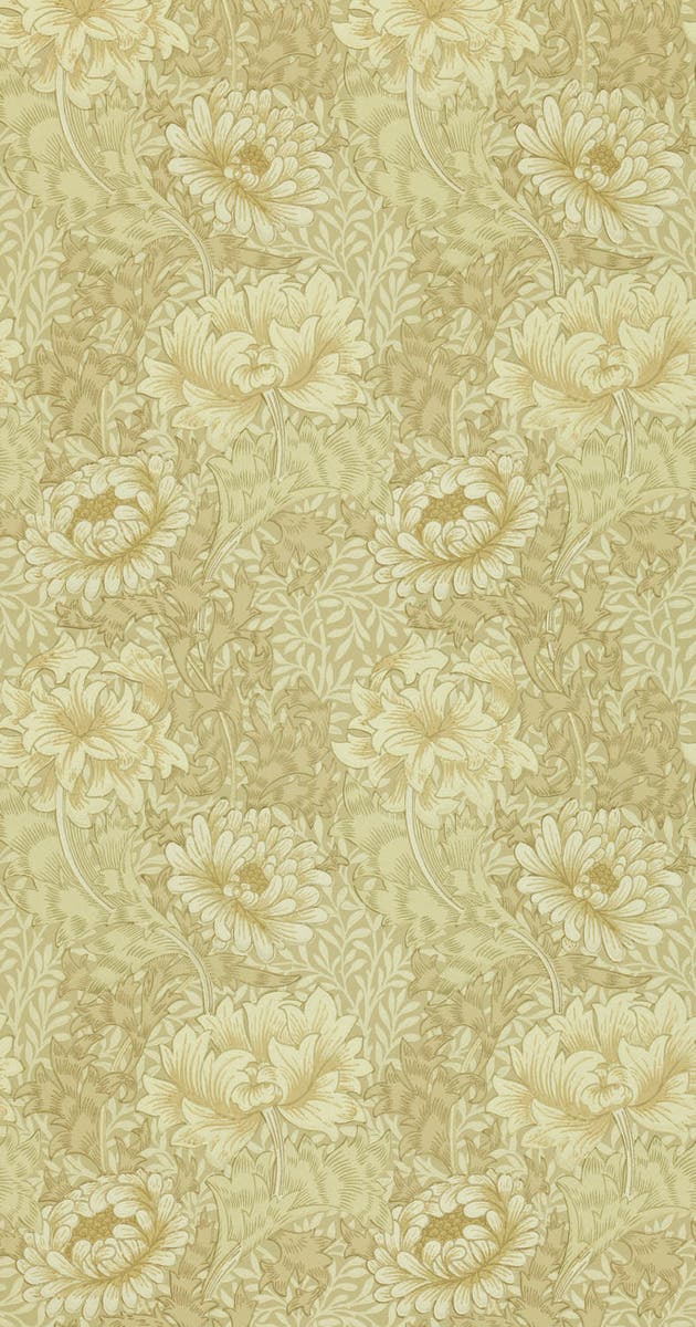 Chrysanthemum Ivory/Canva Morris and Friends Wallpa