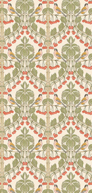 Brantwood Birds & Cherries Red Green BW45100-1