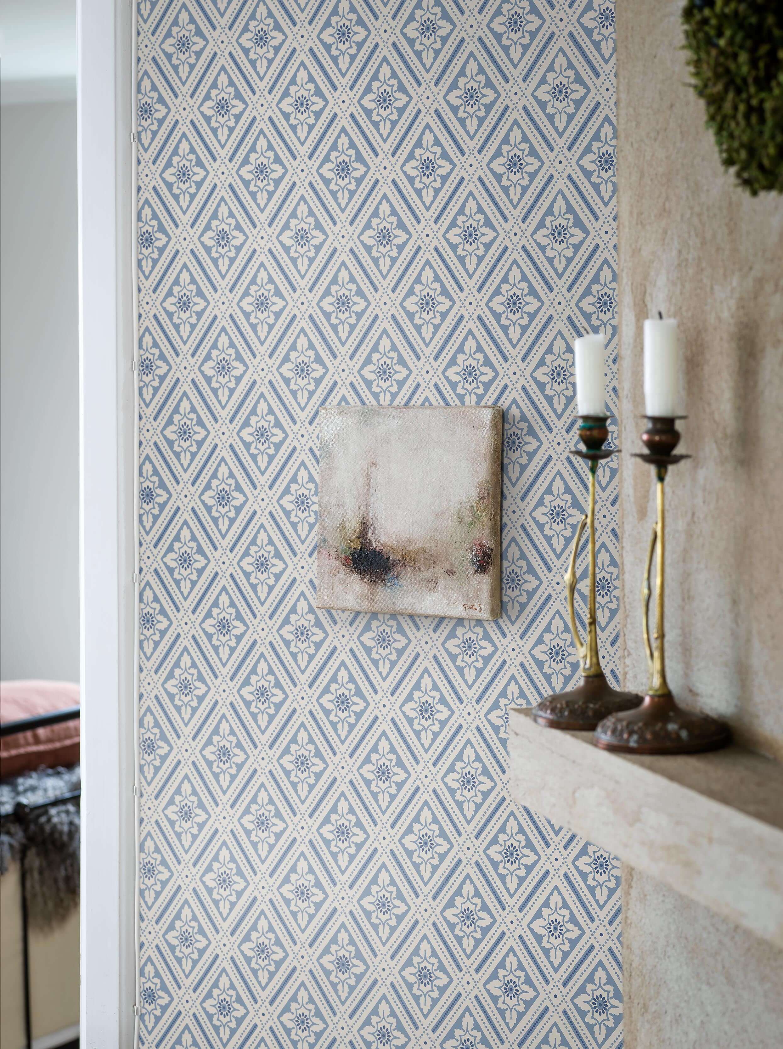 Boråstapeter - Ester - Blue & White