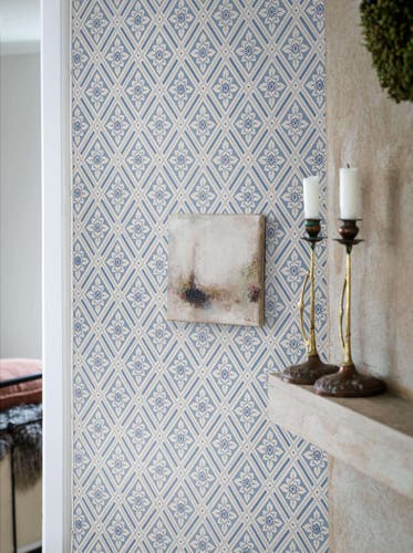 Boråstapeter - Ester - Blue & White