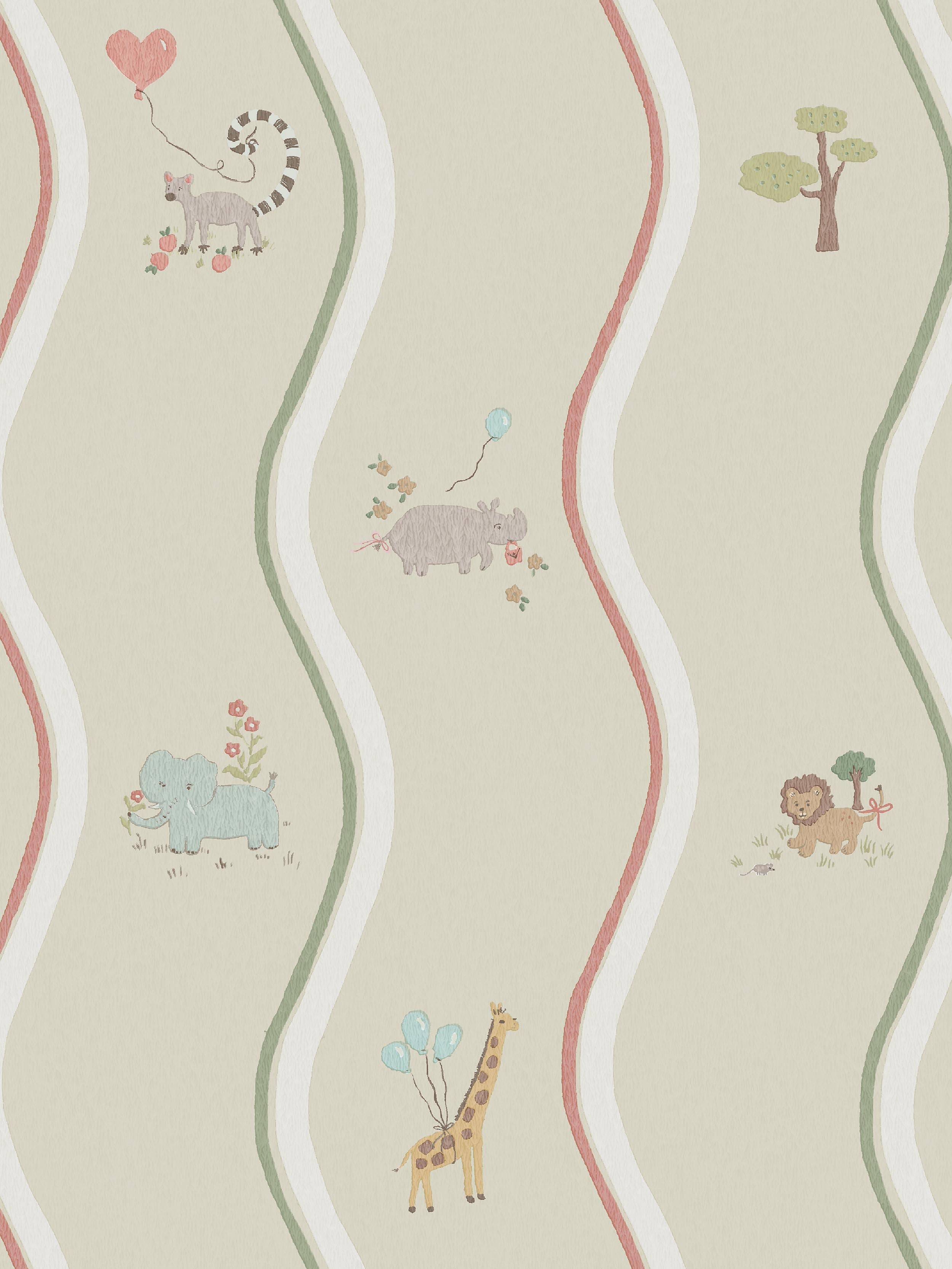 Boråstapeter - Boråstapeter - Wavy Stripe Animals