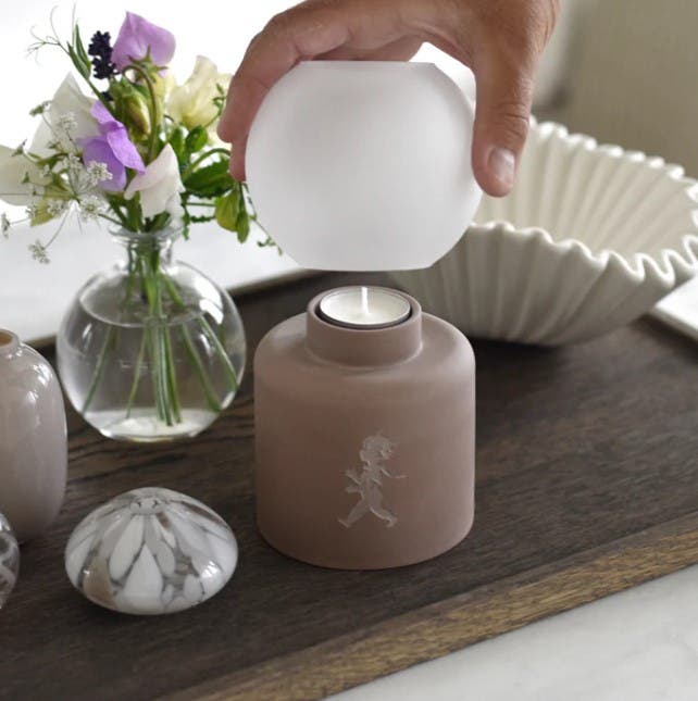 Värmeljuslykta Globe Brun