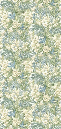 GP&J Baker - Brantwood Trumpet Flowers Blue Green BW45103-2