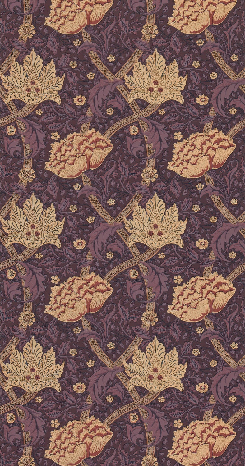Morris & Co - Windrush Aubergine & Wine Morris and Friends Wallpa