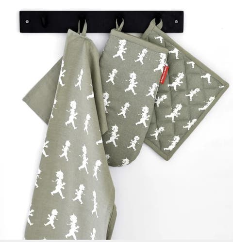 Kökshandduk 50x70 cm Grön/Vit