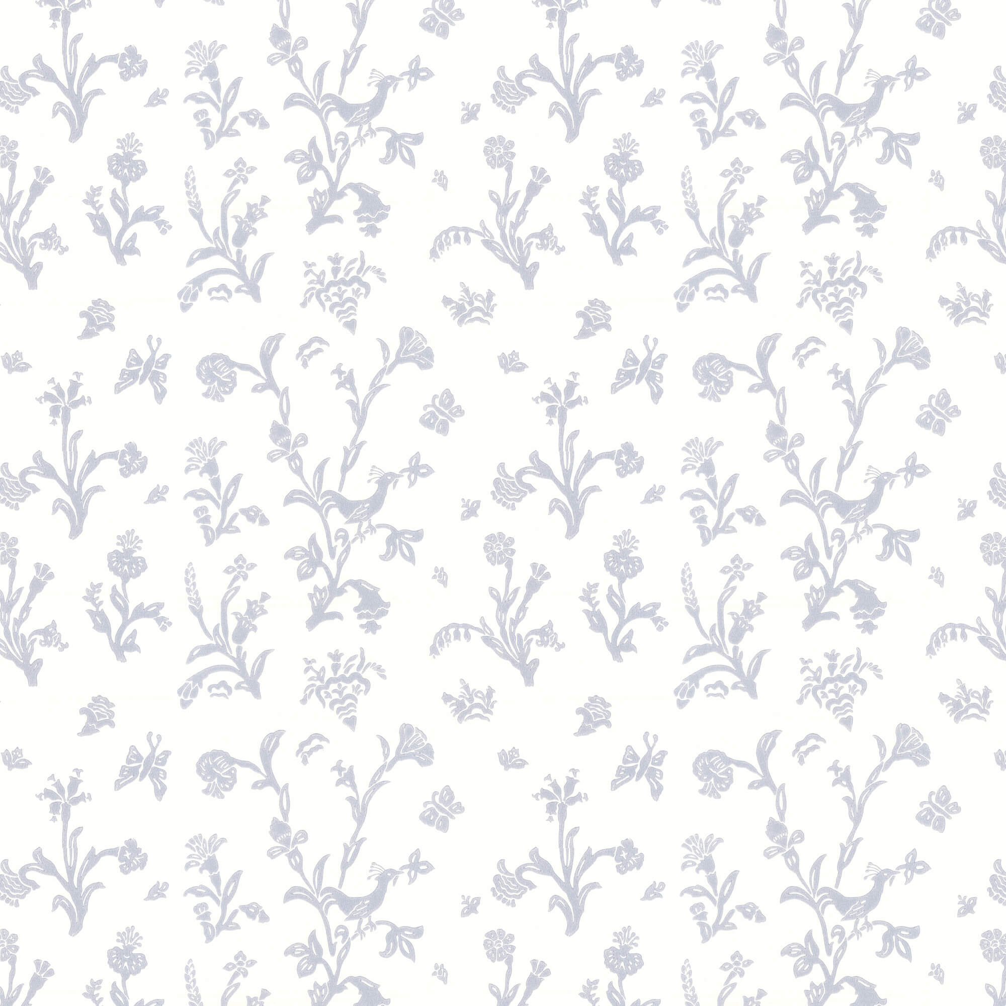 Lim & Handtryck - Fågelblå - Vit/Blå K38-40