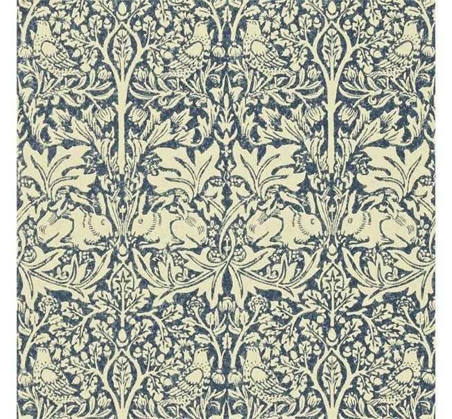 Morris & Co - Brer Rabbit Indigo/Vellum Morris and Friends Wallpa
