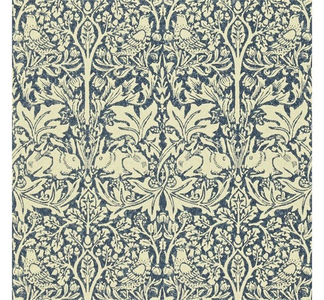 Morris & Co - Brer Rabbit Indigo/Vellum Morris and Friends Wallpa