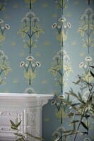 Meadow Sweet Mineral Blue Morris and Friends Wallpa
