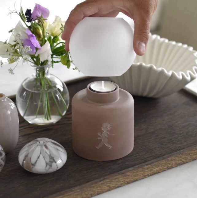 Värmeljuslykta Globe Brun