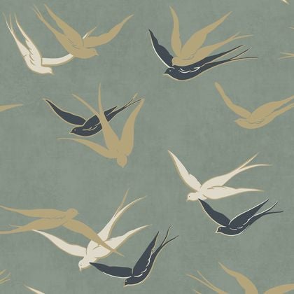 Casadeco - Swallow Vert Sauge Twenties