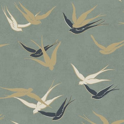 Casadeco - Swallow Vert Sauge Twenties