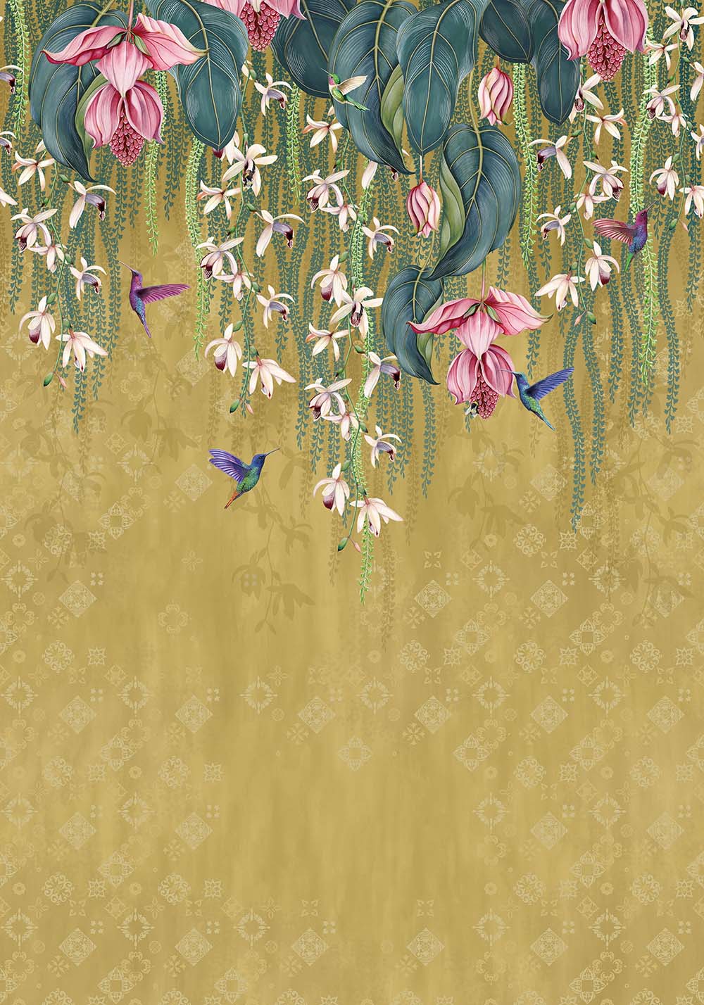 Osborne & Little - Ananda Trailing Orchid Metallic Gold