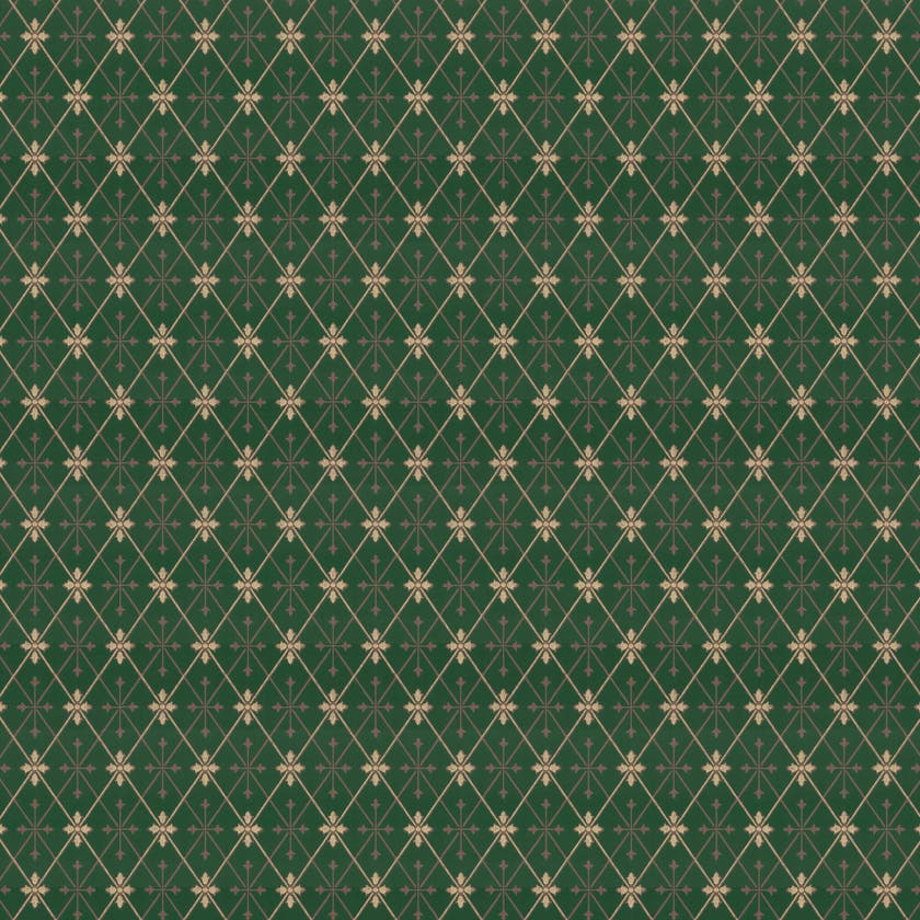 Lim & Handtryck - Skogshyddan - Grön/Guld x111-54