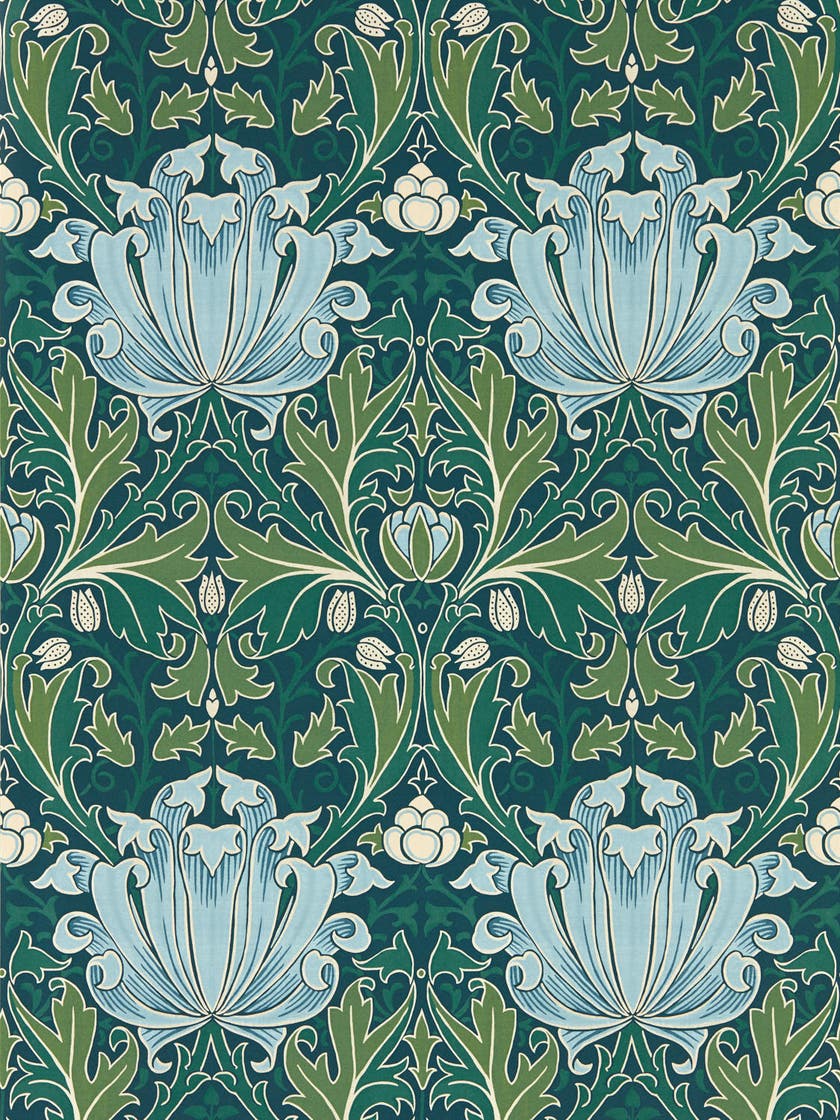 Morris & Co - Helena Indigo/Boughs Morris and Friends Wallpa