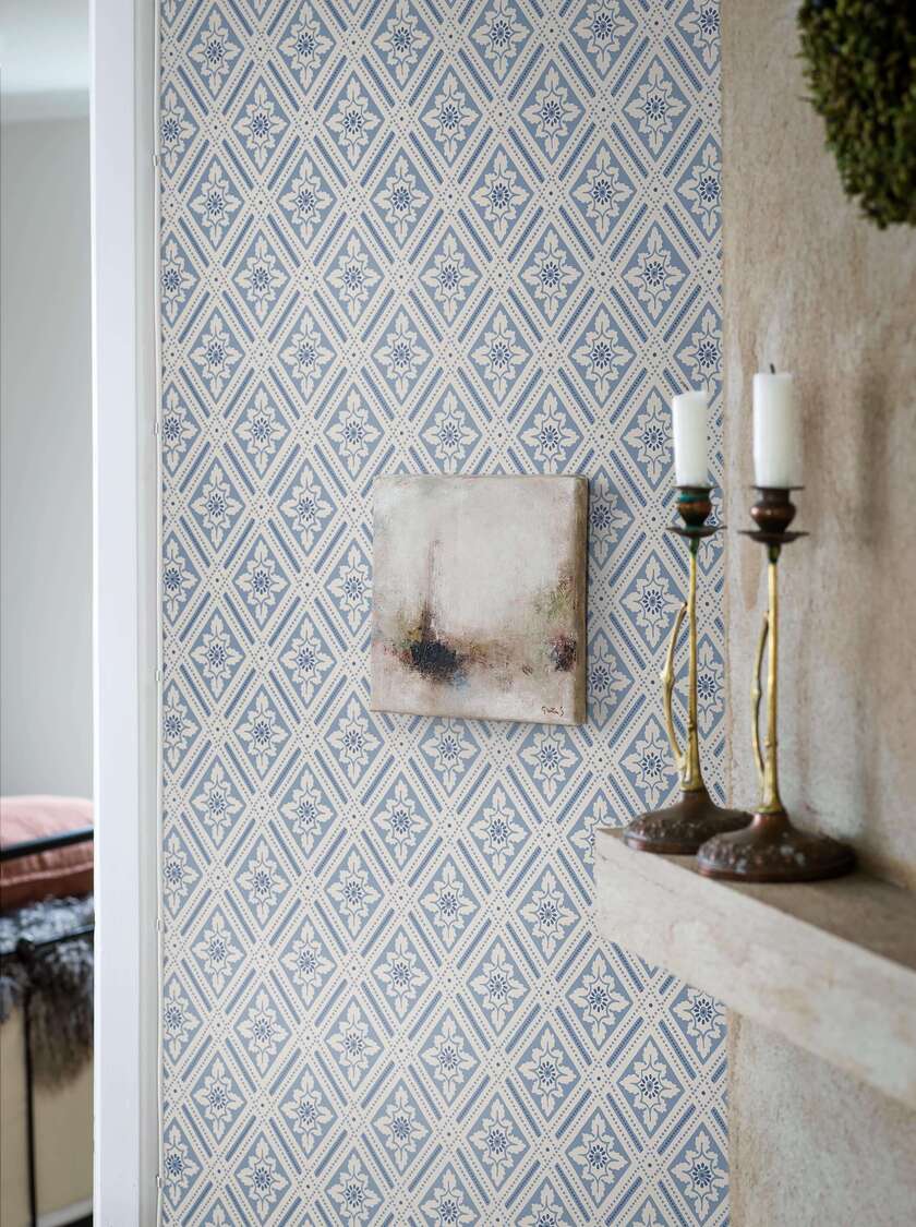 Boråstapeter - Ester - Blue & White