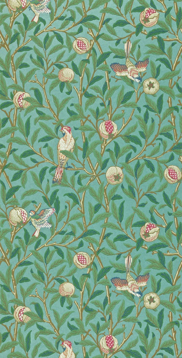 Bird & Pomegranate Turquo Morris 160th Anniversary