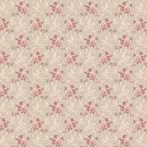 Lim & Handtryck - Hovdala Blomma - Vit/Rosa K39-31