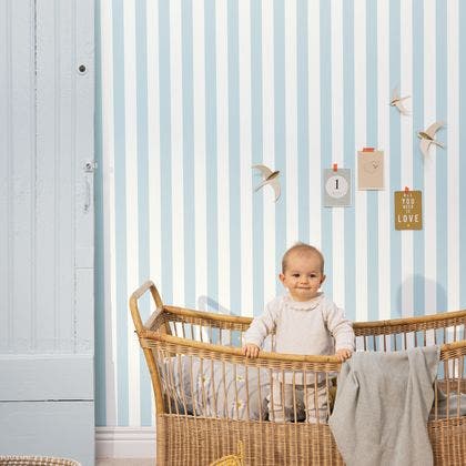 Caselio - Little Lines Bleu Ciel Basics