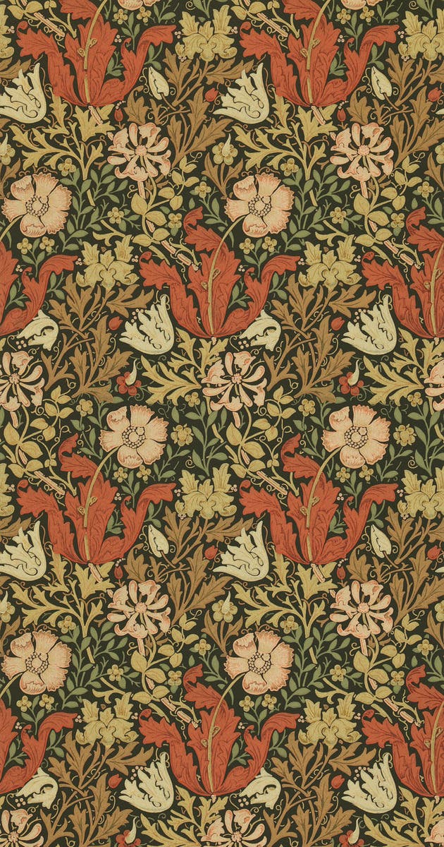 Compton Brown/Orange Morris and Friends Wallpa