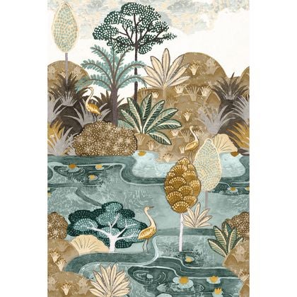Casamance - Aruba Celadon/Mordore Panoramas 2
