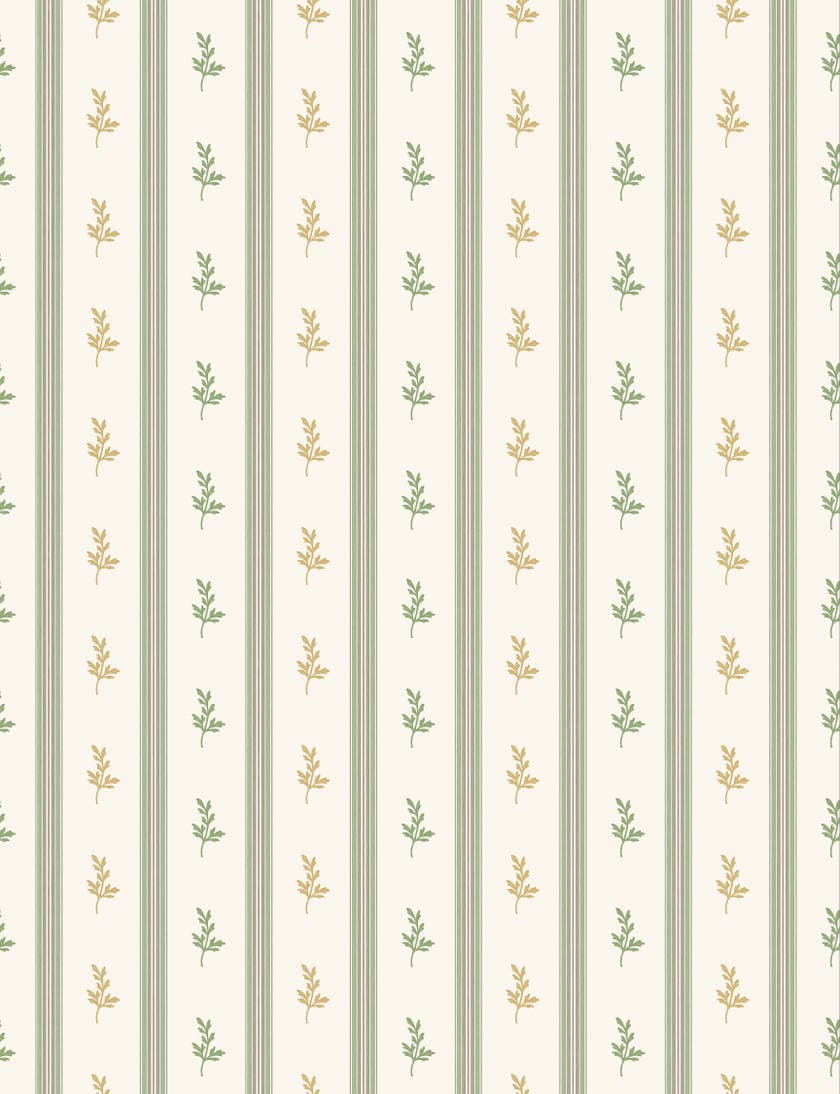 Nina Campbell - Anduze Green Ochre Chocolate