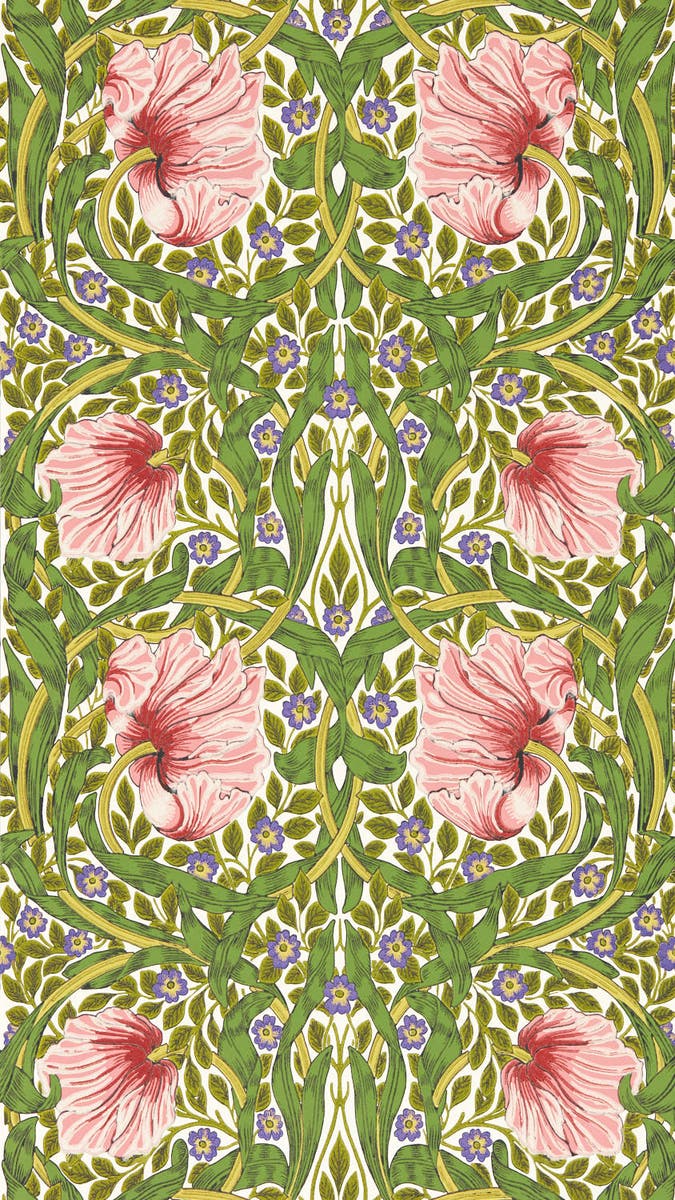 Morris & Co - Pimpernel Sap Green/Straw Bedford Park Wallpapers