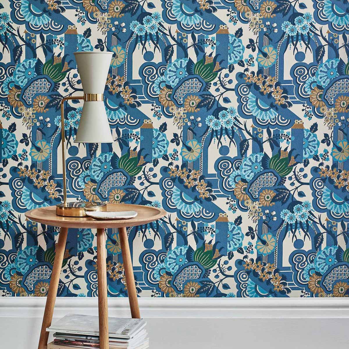 Carma - Pineapple Garden cobalt V&A Decorative Papers 2
