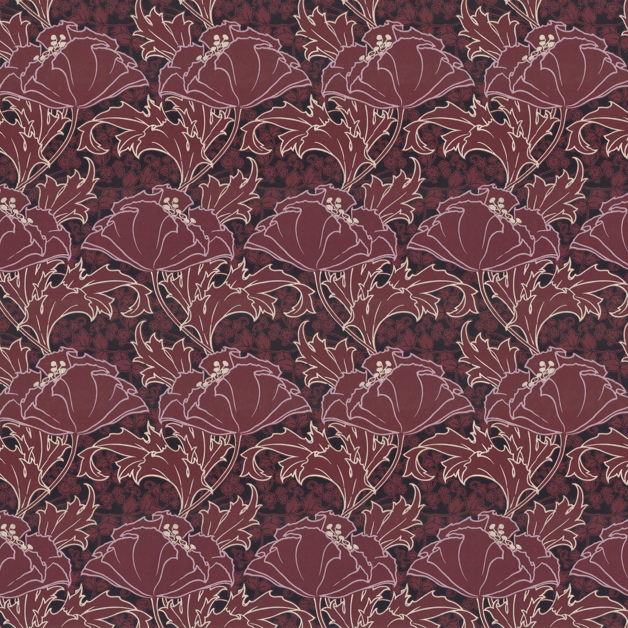 Lim & Handtryck - Berlin - Vinröd/Lila x101-37