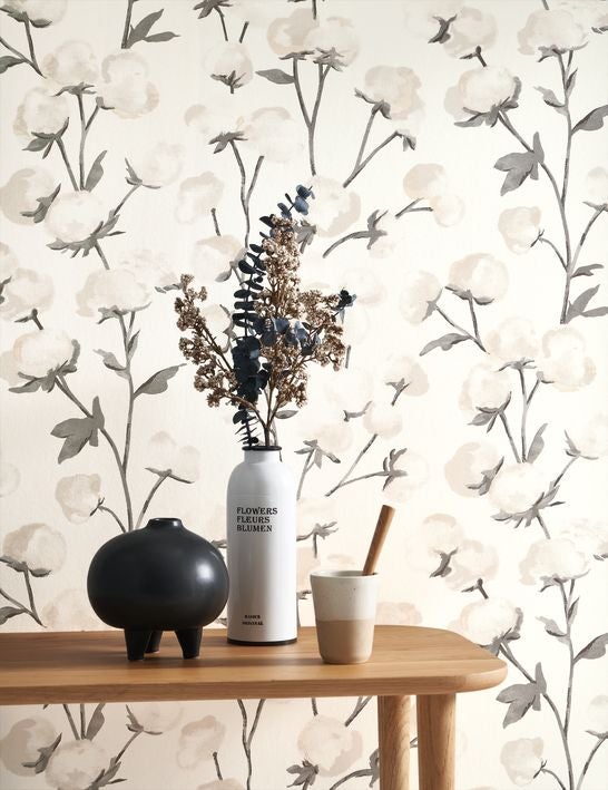 Casadeco - Cotton Flower Fusain Soliflore