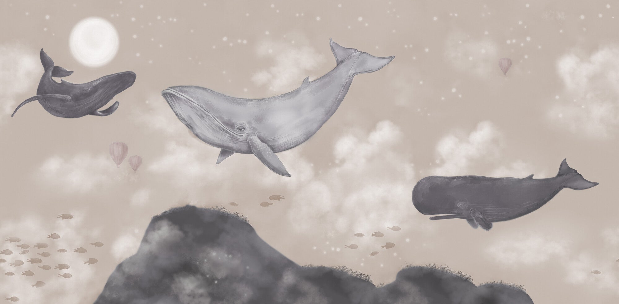 Boråstapeter - Whales in the sky
