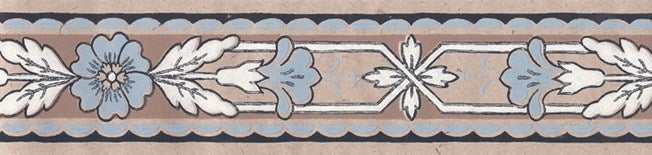 Lim & Handtryck - Jugend-blomma - Kvist/Blå B17-40