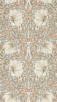 Pimpernel Linen/Coral Morris and Friends Wallpa