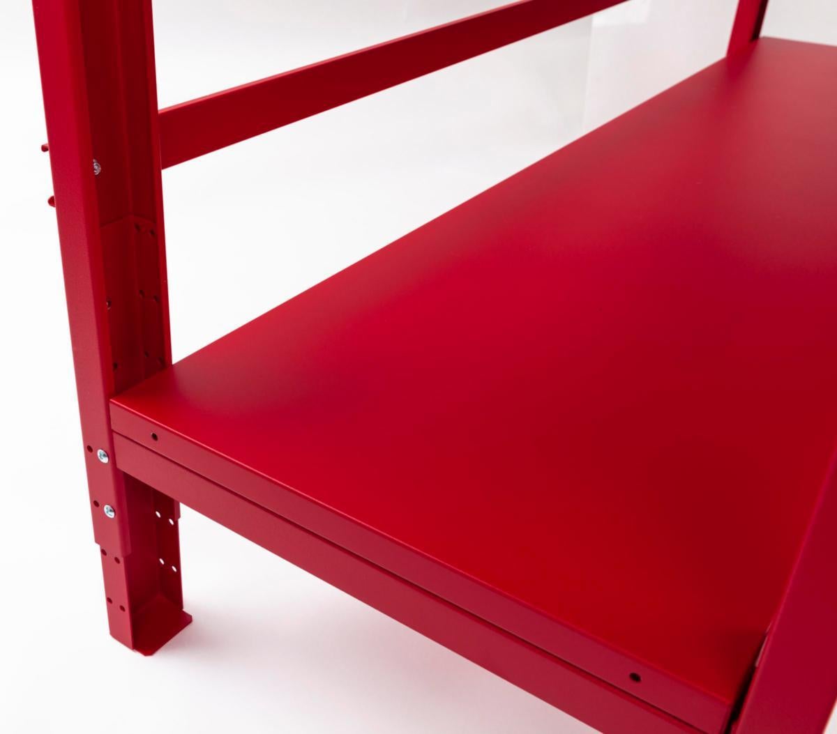 Arbetsbänk PELA m lådsats & hylla Röd