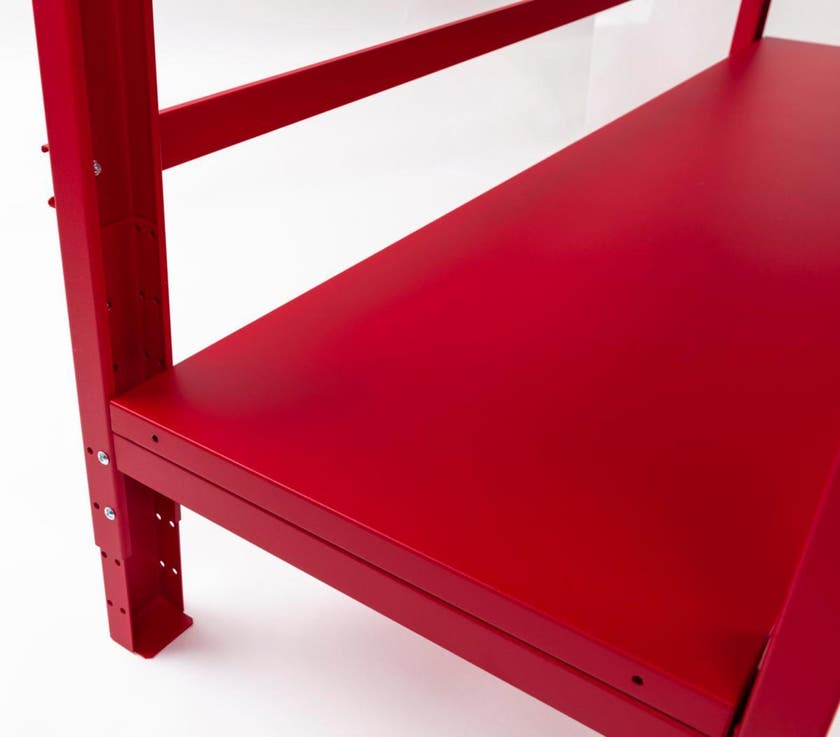 Arbetsbänk PELA m lådsats & hylla Röd