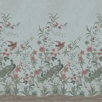 Peacock Toile Scene 2 Picture Book Wallpapers I