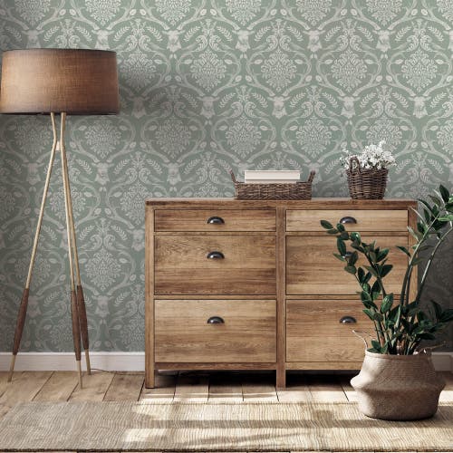 Stag Damask Sage Green