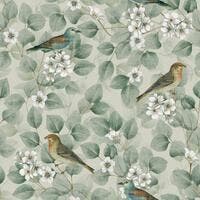 Birds & Blossoms Green