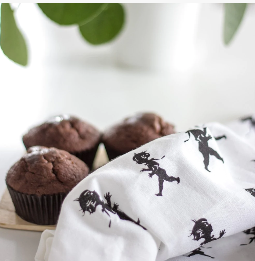 Kökshandduk 50x70 cm Vit/Svart