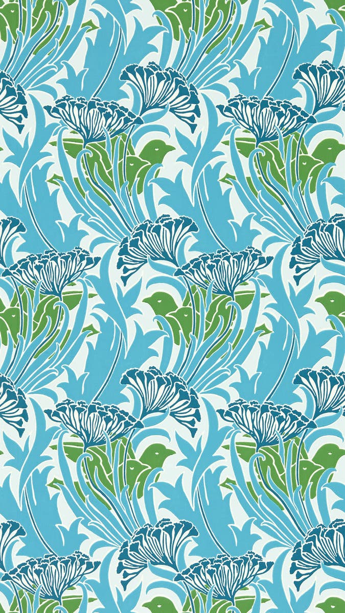 Laceflower Garden Green/L Bedford Park Wallpapers