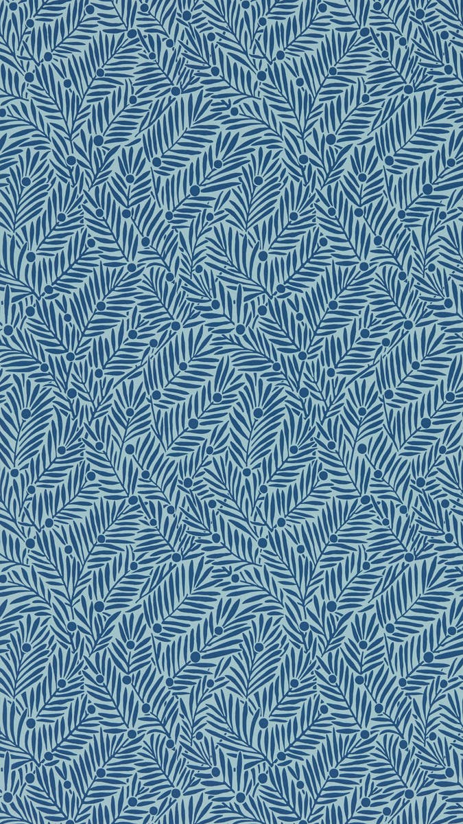 Yew & Aril Indigo Bedford Park Wallpapers