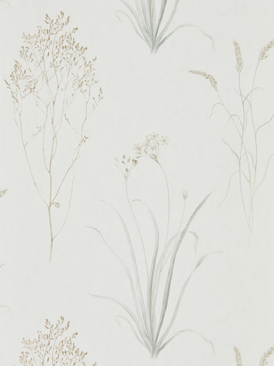 Sanderson - Farne Grasses Silver/Ivor Embleton Bay Wallpapers