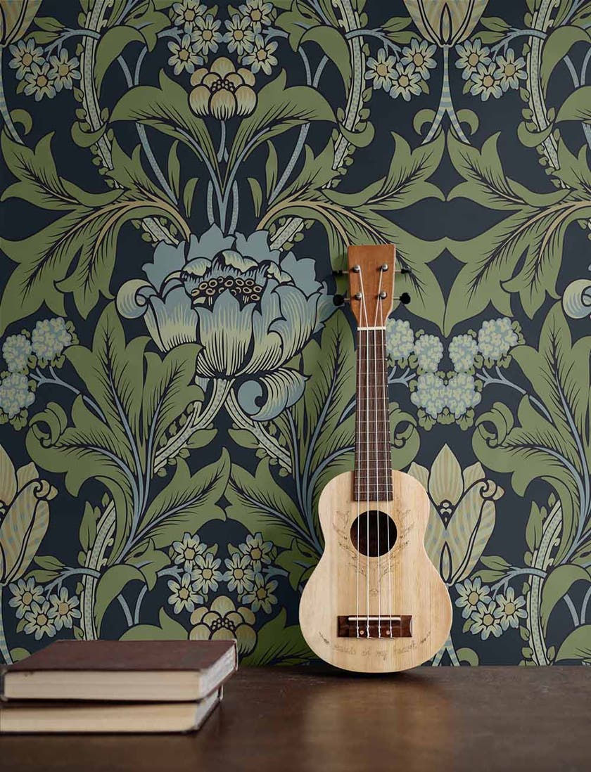 Carma - Peel & Stick Primrose Floral Midnight Blue & Sage NW44412