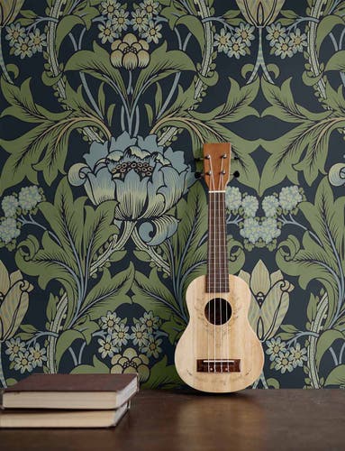 Carma - Peel & Stick Primrose Floral Midnight Blue & Sage NW44412