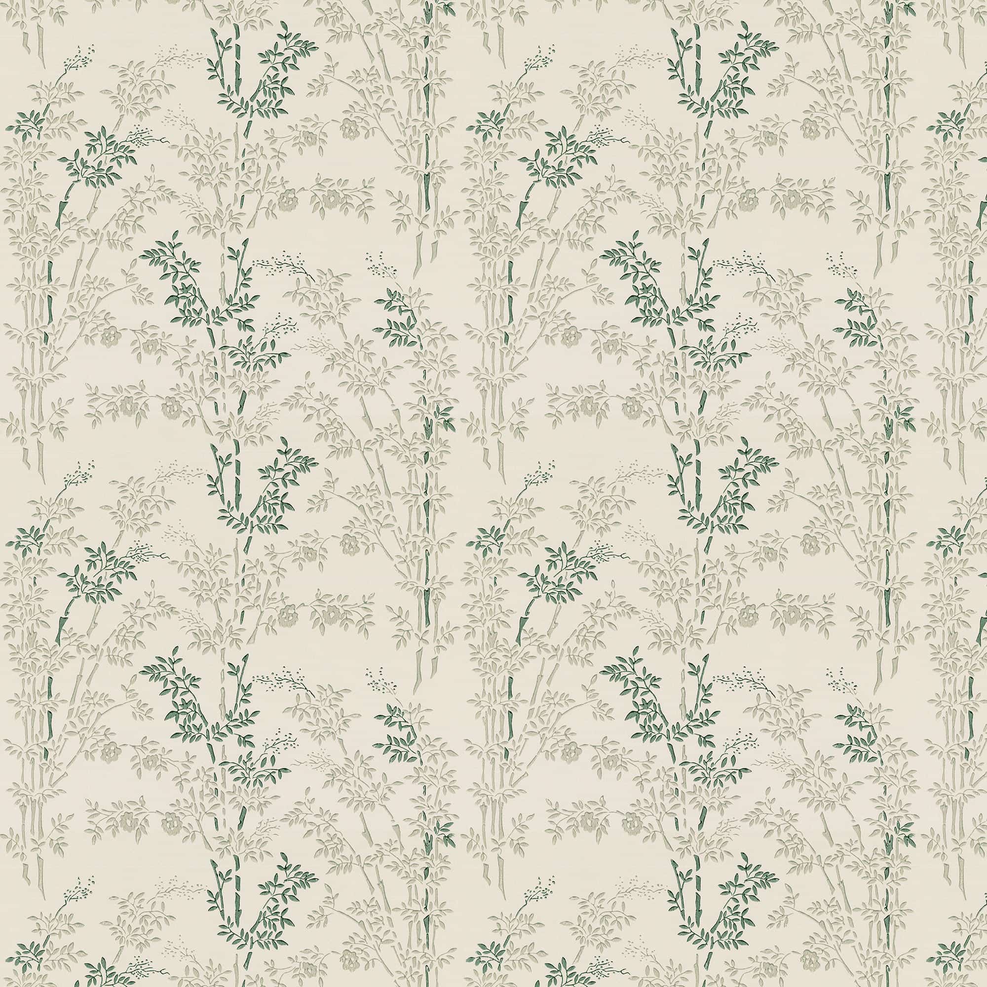 Lim & Handtryck - Bambu - Grå/Grön x124-54