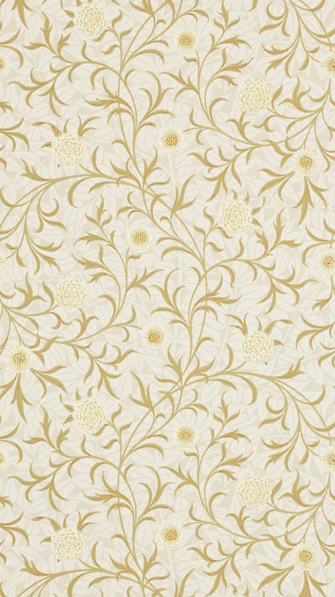 Scroll Vellum/Biscuit Morris and Friends Wallpa