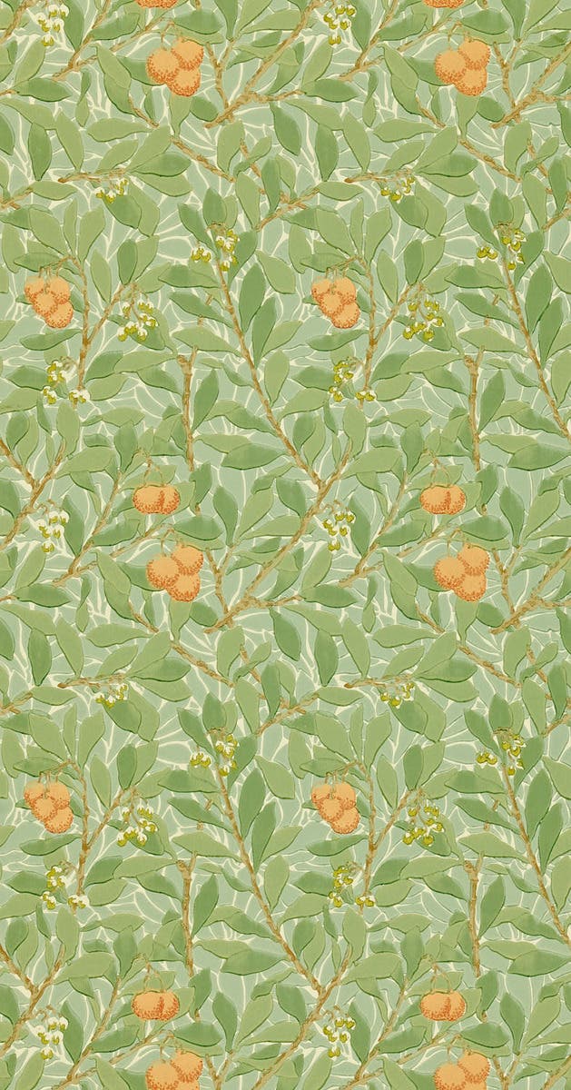 Arbutus Green/Terracotta Morris and Friends Wallpa
