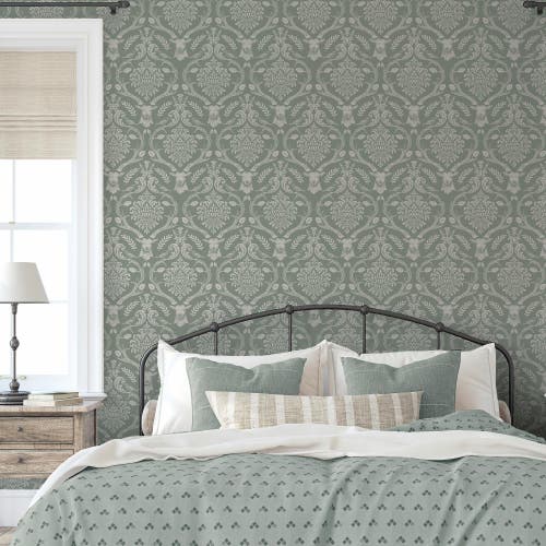 Stag Damask Sage Green